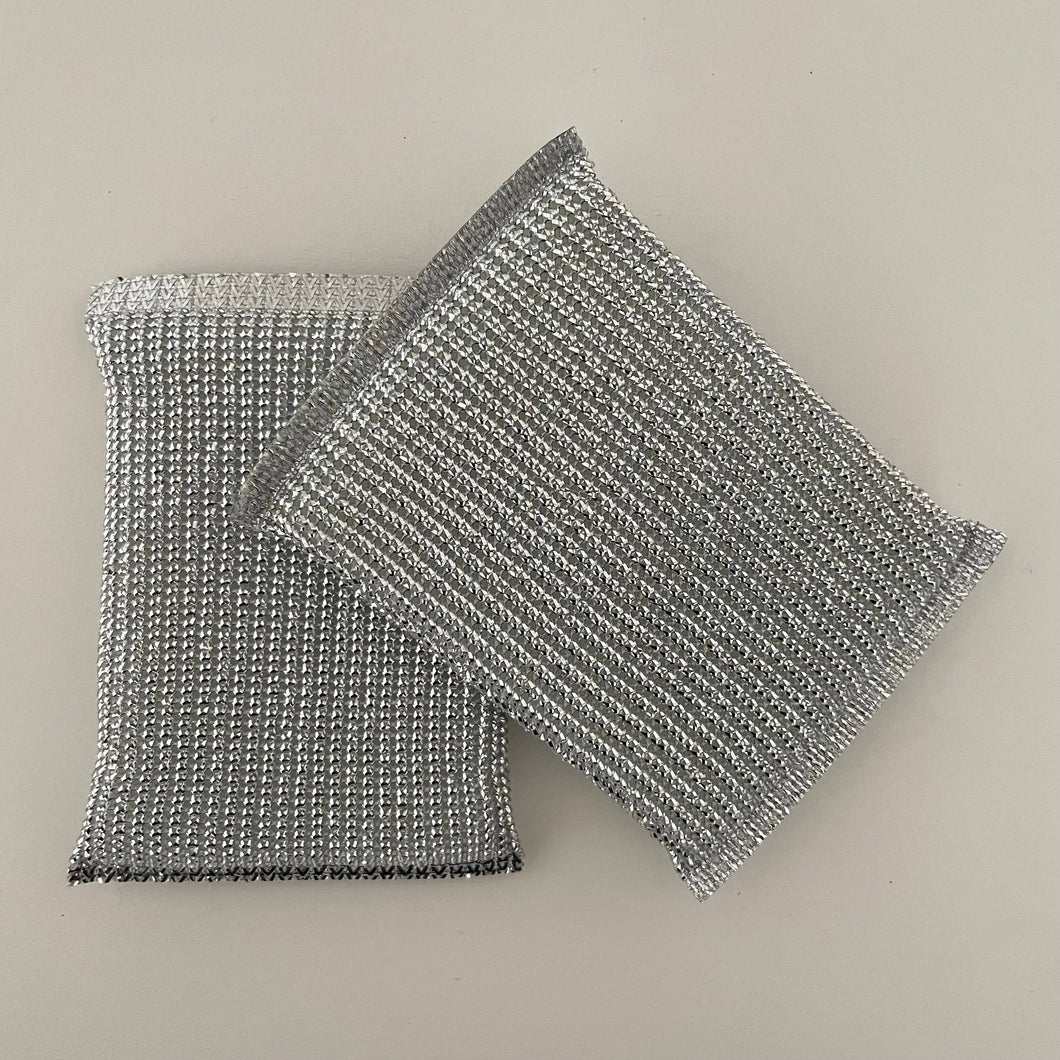 Metallic gold silver rectangle kitchen scouring scrub sponge