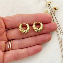 Load image into Gallery viewer, Chunky Gold Twist Hoops