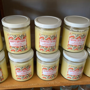 Greeting Candle: Coconut Wax with Essential Oils