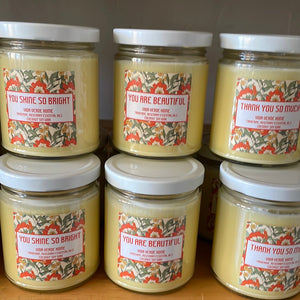 Greeting Candle: Coconut Wax with Essential Oils