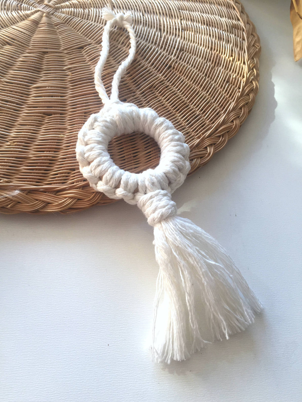 Boho circle with tassel macrame ornament