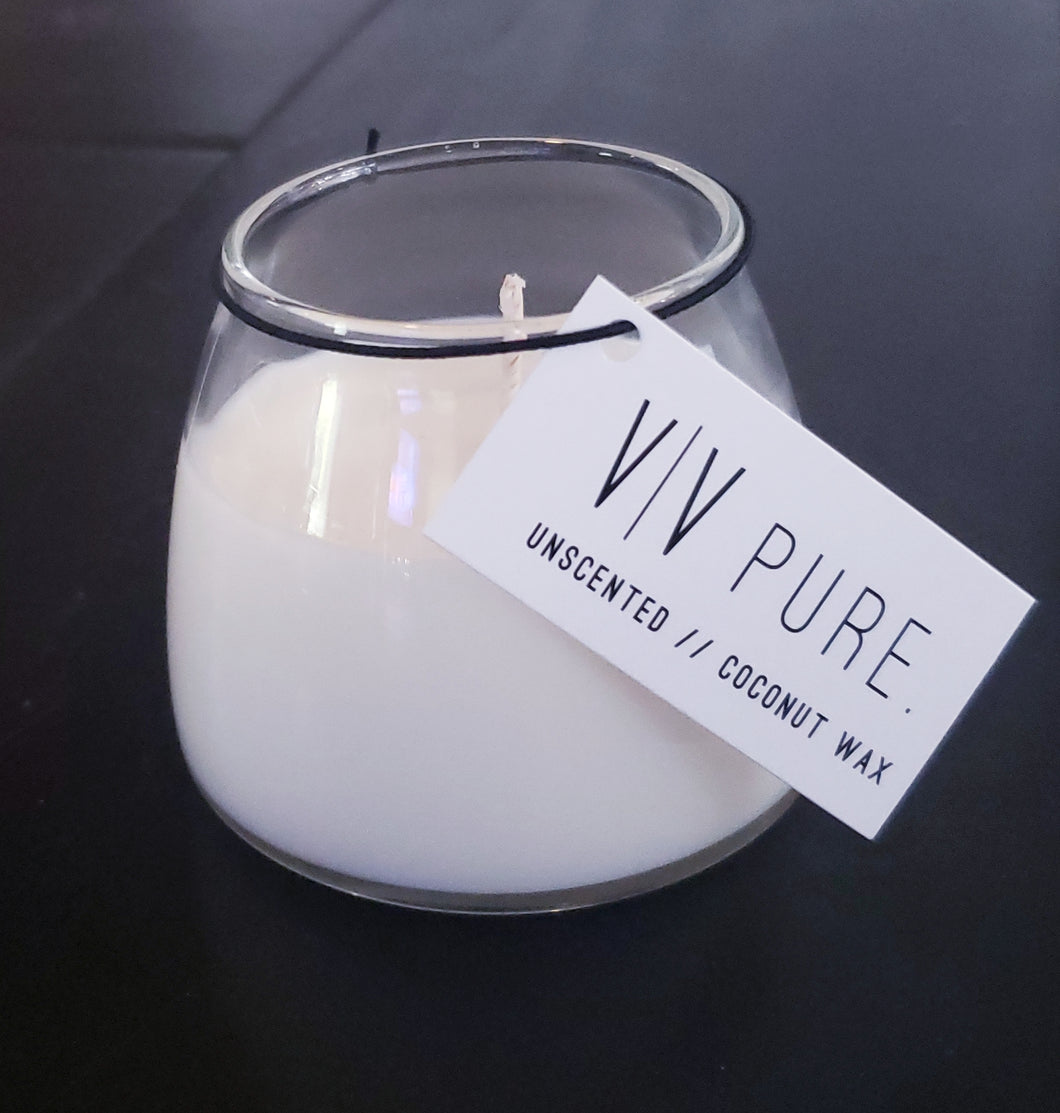 VV Pure Collection Unscented Small Tapered Glass Candle | 4.5oz