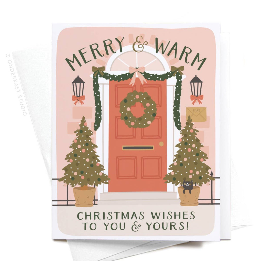 Merry & Warm Christmas Wishes Door Greeting Card