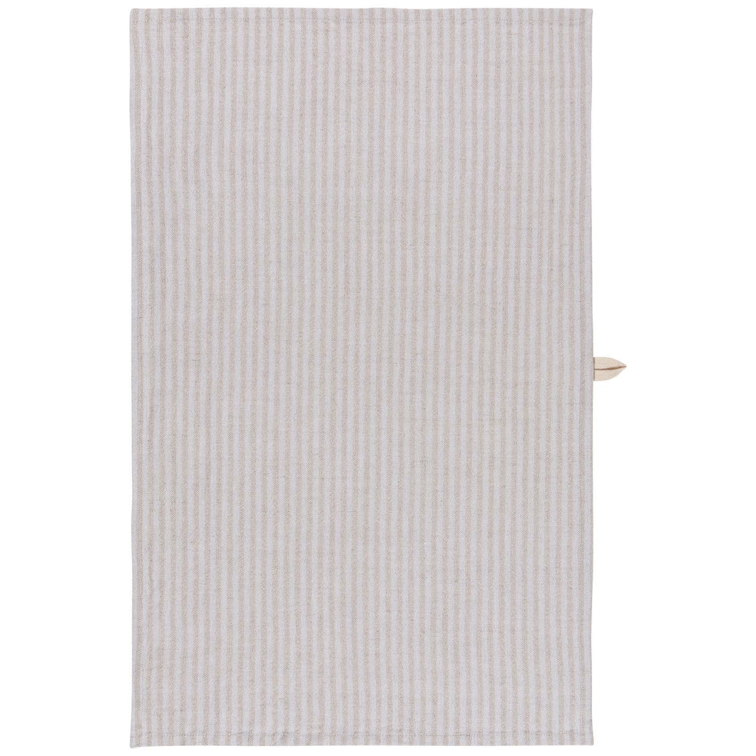 Dove Gray Stripe Linen/Cotton Dishtowel