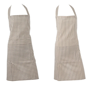 Colet Black & White Cotton Apron - Grid
