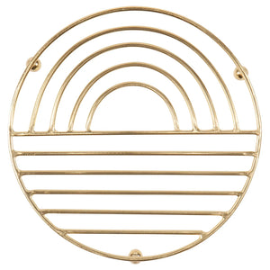 Gold Sunup Metal Trivet 6 inch