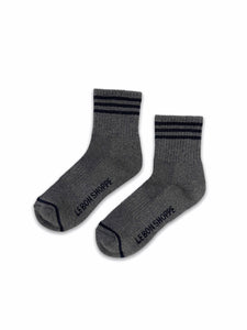 Dark Grey with Black Stripes Girlfriend Socks