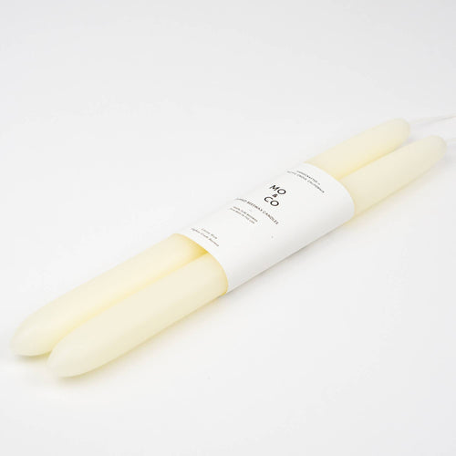 100% Beeswax Dipped Candles | med Natural White