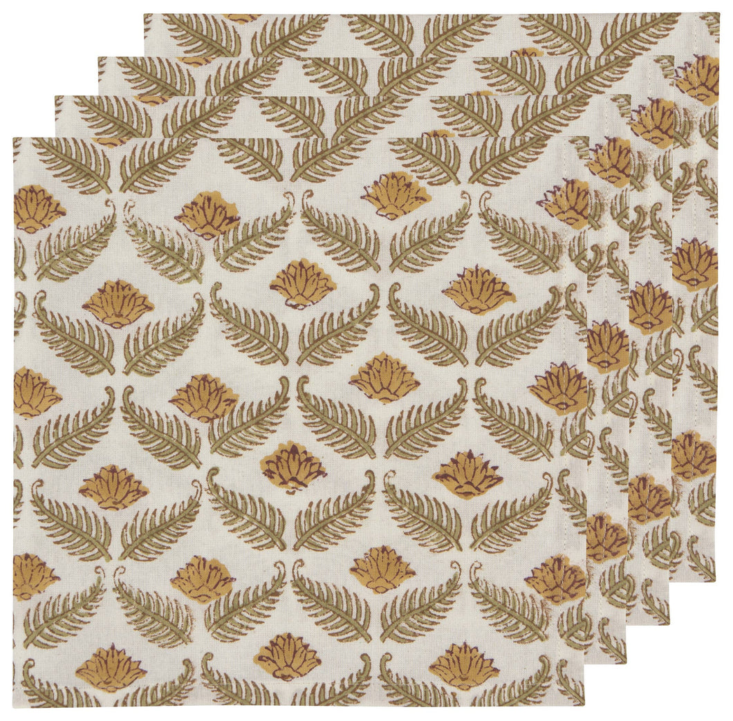 Frond Block Print Napkins Set of 4
