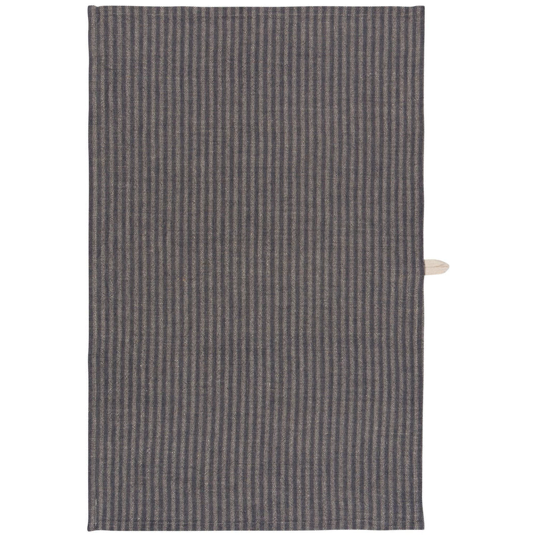 Midnight Stripe Linen/Cotton Dishtowel