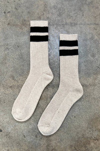 Beige with Black Grandpa Varsity Socks