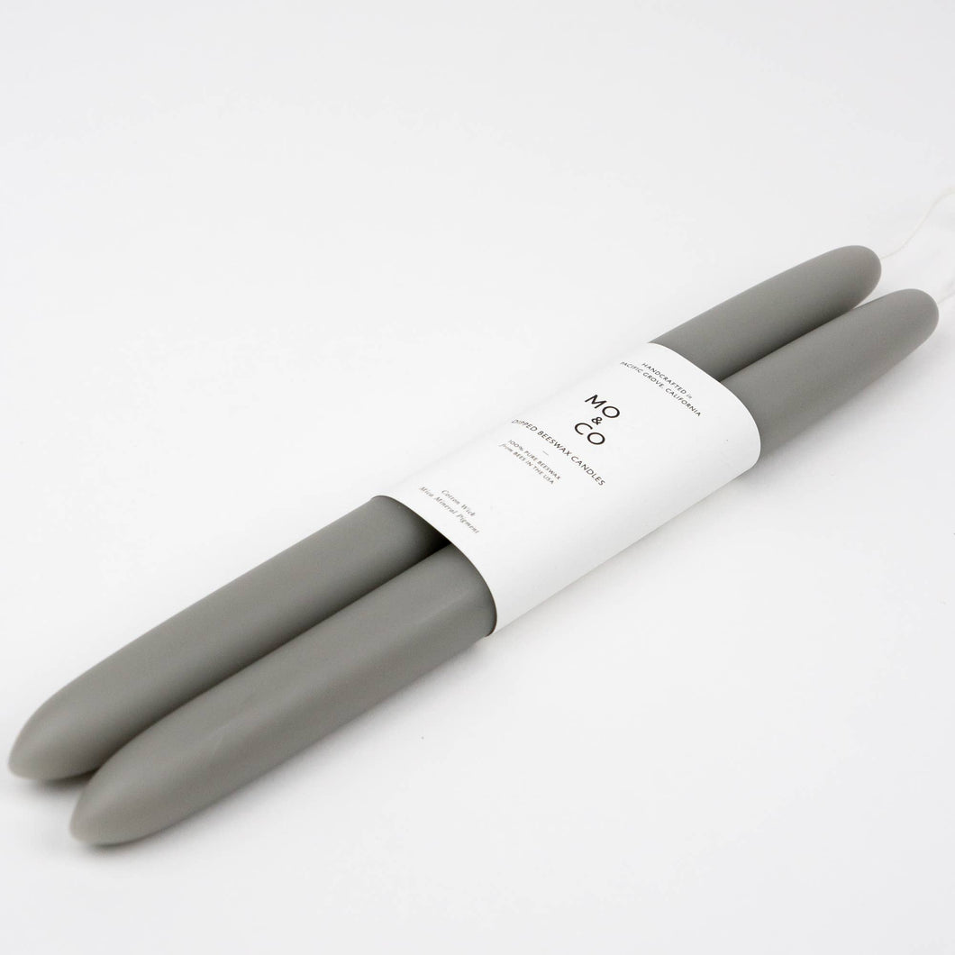 100% Beeswax Dipped Candles | med  Gray